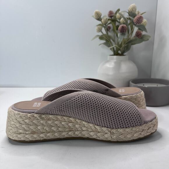 Eileen Fisher Tali Recycled Stretch Knit Espadrille Wedge Sandals Tan Women's 10 - Picture 7 of 10